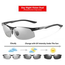 Gafas de sol fotocromáticas con visión nocturna para hombre, lentes fotocromáticas para conducir, sin montura, polarizadas, a la moda, UV400 2024 - compra barato