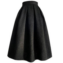 Autumn winter vintage small fragrance tweed woolen skirt women high wasit ball gown skirt knee length 2024 - buy cheap