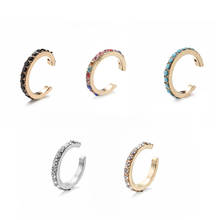Minimalist CZ Ear Cuff Jewelry Clip-on Earrings Without Piercing Korean Gold Earcuff Not Pierced Cricle Hoop CZ Ear Cuff Jewelry 2024 - buy cheap