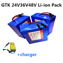 GTK high quality Li-ion battery Pack 48V 10Ah 12Ah 15Ah 18Ah 20Ah lithium battery pack with BMS for ebike/ tricycle + 5A charger 2024 - buy cheap