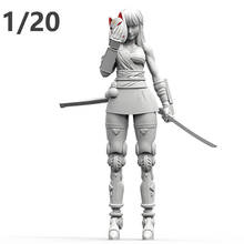 1/20 современная женщина воин стенд модельная фигурка из смолы наборы миниатюрный gk Unassembly Неокрашенный 2024 - купить недорого