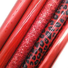 Couro brilhante vermelho, tecelagem couro sintético, folhas de couro falso vintage para laço a4 21x29cm piscante xm026c 2024 - compre barato
