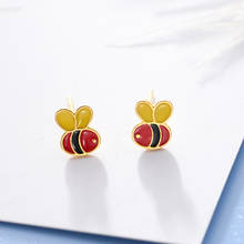 Lidavi-pendientes de plata de ley 925 con forma de abeja, pequeños y dulces, a la moda, nuevos, VES6237 2024 - compra barato