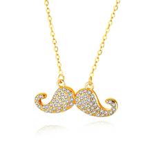 European Fashion Gold-plated Copper Pendant, Personality And Creativity Inlaid Zircon Beard Necklace, Trendy All-match Jewelry 2024 - buy cheap