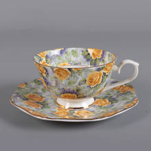 Xícara de café de cerâmica europeia, conjunto de copo, pires e chá, acessório para decoração de casa ou cozinha 2024 - compre barato
