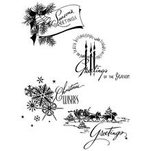 2021 New Word Christmas Clear Stamps Snowflake and Iris Scrapbooking For Craft Season Greeting Card Making no Metal Cutting Dies 2024 - buy cheap