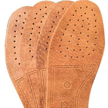 Leather insole embossed deodorant sweat-absorbent breathable gas leather insole massage non-slip thick unisex leather insoles 2024 - buy cheap
