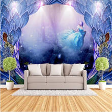 Milofi wall custom 3D printing wallpaper mural three-dimensional fantasy forest peacock princess background wall 2024 - buy cheap