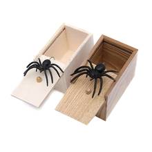 Brinquedo de aranha falsa assustadora, caixa de madeira para piada, dia das bruxas, brinquedos, suprimentos para festa, rato, presentes engraçados para crianças 2024 - compre barato