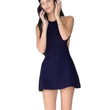 Vestido de noche de fiesta para Mujer, vestido ceñido con cuello Halter, sin mangas, Espalda descubierta, azul, Primavera, 2020 2024 - compra barato