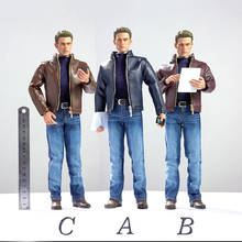 1/6 Scale CEN-M10 Male Figure Accessory leather jacket shirt &  jeans & shoes for 12'' Action Figures Model Body 2024 - buy cheap