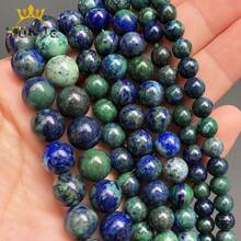 Cuentas sueltas redondas de lapislázuli de piedra Natural para la fabricación de joyas, accesorios para pulseras y pendientes, 15 '', 6/8/10/12mm 2024 - compra barato