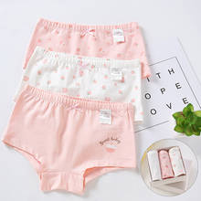 Lingerie menina Crianças Princesa Rosa Calcinha Calções Calcinhas de Algodão Dos Desenhos Animados Impressão Menina Adolescente Bonito Morango Boxers 3 Pçs/lote 2024 - compre barato