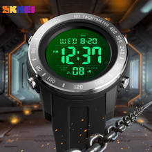 SKMEI электронные цифровые часы спортивные Chrono обратного отсчета мужские часы водонепроницаемые светящиеся светодиодные наручные часы Relogio Masculino 2024 - купить недорого