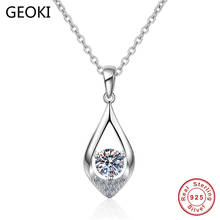 Geoki 925 Sterling Silver Passed Diamond Test D Color 0.5ct Moissanite Eye Shaped Pendant Necklace Women Trendy Chain Jewelry 2024 - buy cheap