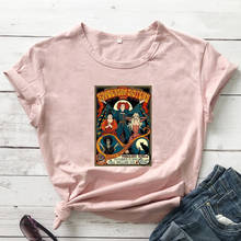 Camiseta feminina com estampa gráfica halloween, camiseta feminina de manga curta para festas e feriados 2024 - compre barato