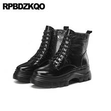 Harajuku botas femininas inverno 2021 flatform muffin exército militar tornozelo preto botas de renda acima sapatos chunky plataforma outono combate 2024 - compre barato