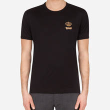 Camiseta de algodón con abeja y corona bordada para hombre, Camiseta corta de verano, ropa de marca cómoda, camiseta masculina de alta calidad 2024 - compra barato
