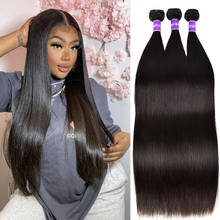 Mechones de cabello liso peruano para mujeres negras, extensiones de cabello humano 100% de Color Natural, Misscara 2024 - compra barato