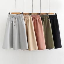 GIGOGOU Lace Up Button Summer Women Skirt 2020 Elastic High Waist A Line Skirt Elegant MEDIUM Long Pleated Skirt Femme Skirts 2024 - buy cheap
