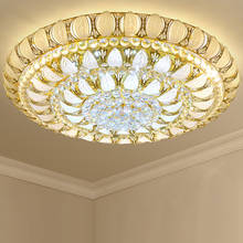 Lustre de cristal moderno luxuoso, lustre com acabamento cromado led para teto para sala de estar, quarto, lâmpada interior 110-240v 2024 - compre barato
