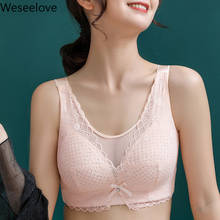 Waseelove-Bralette de encaje para mujer, sujetador Sexy de realce para pechos grandes, de talla grande, X39-3 2024 - compra barato