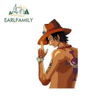 EARLFAMILY 13cm x 7.6cm For One Piece Ace Graffiti Sticker Anime Vinyl Car Wrap Personality Creative Stickers Car Truck Decal 2024 - buy cheap