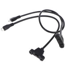 Micro USB 2,0 штекер к USB 2,0 B гнездовой соединительный кабель с панельным монтажным отверстием 30 см 50 см с кабелями для крепления панели 2024 - купить недорого