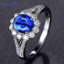 Целлюлозное классическое серебряное кольцо 925 сапфировое кольцо для женщин открытый размер регулировки драгоценности из серебра и камней женские вечерние подарок оптом 2024 - купить недорого