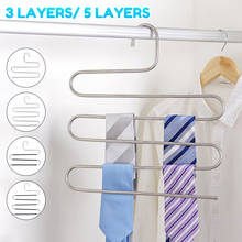 S-Type 5 Layers Hanger Stainless Steel MultiFunctional Clothes Pants Scarf Hangers Multilayer Storage Rack Holder Organizer 2024 - buy cheap