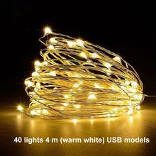 Copper Wire LED String Lights Holiday Lighting Fairy Garland For Christmas Tree Wedding Party Decoration USB Connect Party Decor 2024 - buy cheap