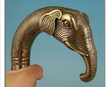 Cabeza de bastón para caminar, estatua de elefante tallado a mano, de cobre puro, 100% 2024 - compra barato