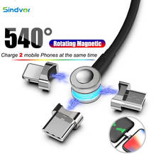 Cable de carga magnético giratorio 540, Cable Micro USB tipo C para iPhone y Xiaomi, cargador magnético, Cable USB C 2024 - compra barato