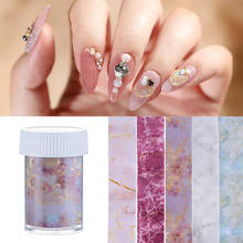 1Roll Full Wraps Pink Marble Christmas Gift Nail Foil Sticker Starry Sky Transfer Paper Marble Shining Gel Slider Nail Art Decal 2024 - купить недорого