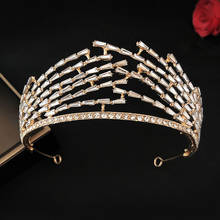 FORSEVEN Luxury Handmade Zinc Alloy Rhinestone Crystal Crown Gold/Silver Color Tiara Bride Wedding Hair Jewelry Accessory JL 2024 - buy cheap