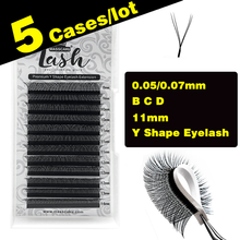 5Cases/Lot Wholesale premium natural synthetic mink eyelash Faux Y-shaped Brazilian Lashes 8-14mm Premade Volume Fans Cilios 2024 - buy cheap