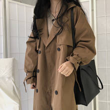 Women Trench Coat Casual Womens Long Outerwear Loose Overcoat With Belt Spring Autumn Fashion Double-breasted Windbreaker Female 2024 - buy cheap