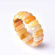 JoursNeige-pulsera de piedra Natural amarilla antigua para mujer, brazalete de una sola vuelta, joyería de moda 2024 - compra barato