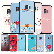 Medicina salud corazón negro Funda de teléfono suave para Samsung S20 S10 S9 S8 S7 edge Plus Lite para Note 9 10 A7 A8 A9 2018 2024 - compra barato