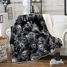 Manta de lana con estampado en 3D de película de terror americana para cama, a la moda de Sherpa colcha gruesa, para adultos y niños, 06 2024 - compra barato