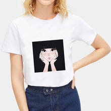 Focal20 harajuku manga curta t camisa feminina anime impressão da menina de verão t camisas tripulação pescoço solto senhora t-shirts topo 2024 - compre barato