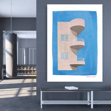 Impresión de arquitectura, impresión artística con ilustración de póster, arte de arquitectura, póster de viaje, póster de Tel Dam Bauhaus, Illustrati 2024 - compra barato