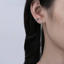 Todorova-Pendientes de cadena asimétrica coreana para mujer, aretes con borlas, aretes de circonita elegantes, aretes de línea larga, joyería para niña 2024 - compra barato