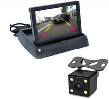 4. monitor lcd para autos, sistema de estacionamento com câmera de ré, monitor dobrável 2024 - compre barato