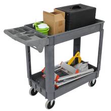 Small Plastic Tool Cart 2-Layers 39x17x33Inch with Push-Pull Handles Smaller Compartments and Cup Holders[US-Stock] 2024 - buy cheap