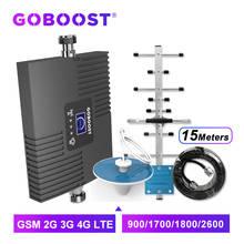 Усилитель сигнала GOBOOST GSM 2G 3G 4G 900 DCS 1800, сотовый усилитель 4G LTE 2600 AWS 1700/2100, усилитель сигнала мобильных телефонов с антенной 2024 - купить недорого