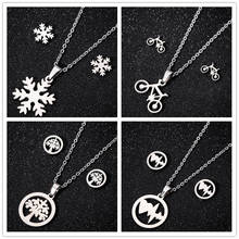 Oly2u 4 Sets/lot Women Christmas Statement Necklace Earring Set Fashion  Snowflake&Funny Bike jewelry for Women Kids 2024 - buy cheap