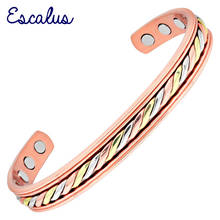 Escalus-brazalete de cobre magnético 2019 puro para mujer, pulsera curativa tricolor para la salud, elegante y con clase, 100% 2024 - compra barato