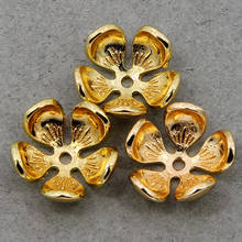 5 unidades de 14x6mm de cobre, cinco hojas, flor, filigrana, flores, tapas de cuentas, conectores de Base, pulsera Diy, accesorios para la cabeza, hecho a mano, Jew 2024 - compra barato