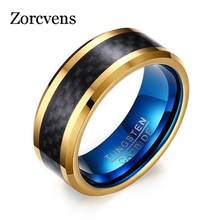 Modyle-anillos de carburo de tungsteno azul para hombre, joyería para hombre, banda de boda, Color dorado 2024 - compra barato